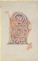 Drawing of an Initial 'N' from a twelfth-century illuminated Manuscript