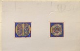 Drawing of an illuminated initial 'M' and 'C' from a Manuscript of the late Twelfth or early Thirteenth Century