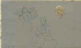 Two Studies of Women and Children, and a Study of Child's Head (Leaf from a Sketch-Book of Norwegian Scenes)