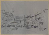 Study for Detail of the Piazza delle Erbe, Verona (Ruskin, John - Study for Detail of the Piazza delle Erbe, Verona)
