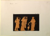 Print of the Decoration on a Greek Hydria, showing Artemis, Apollo and a young Woman