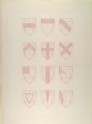 Twelve Diagrams showing the Construction of the Twelve heraldic Ordinaries