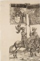 A mounted Knight and a mounted Man holding heraldic Banners (cut from a Plate in "The Triumph of Maximilian")