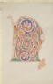 unidentified - Drawing of an Initial 'N' from a twelfth-century illuminated Manuscript
