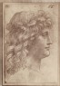 Photograph of a Drawing of the Head of a Young Man crowned with Oak Leaves by the Master of the Pala Sforzesca
