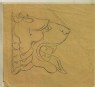 Ruskin, John - Enlarged Tracing of the Outline of a Lion's Head from a Greek Coin